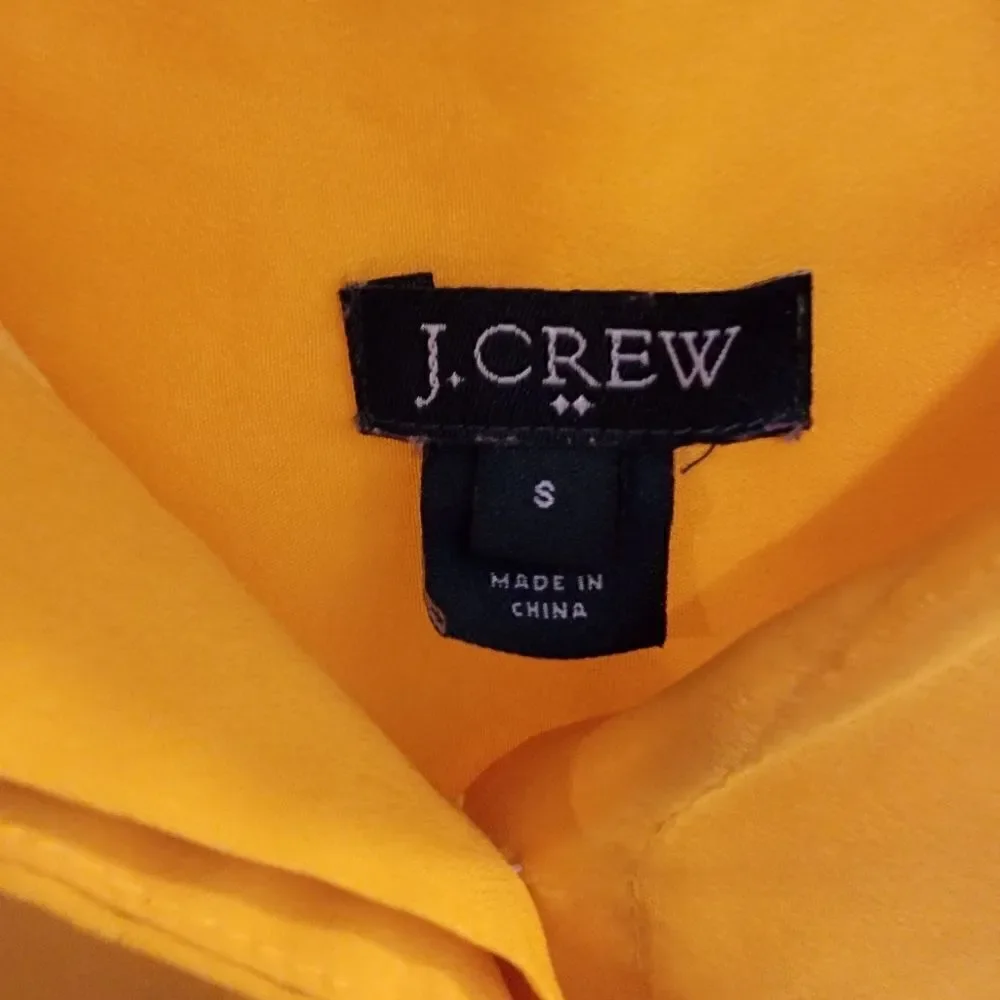 J. Crew Printed Draped Popover Top in Golden Yellow size small